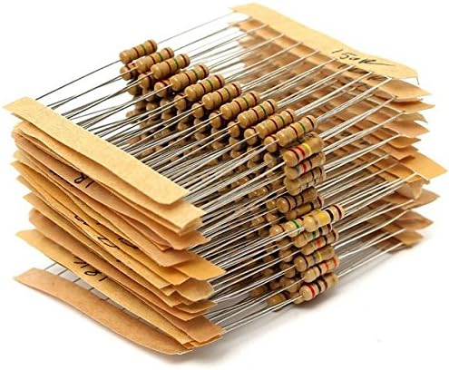 UCTOP 300Pcs 30 Value 1ohm-3M 1/2W Carbon Film Resistor(Color Random)