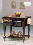 Home Elegance 759-07 Market Collection Kitchen Utility Cart Espresso Finish
