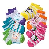 Hello Kitty Toddler Girls Socks 6 Pair-Size: 2T-4T White/Dot-Multi