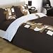 Denver Chocolate Brown & Beige Reversible Double Duvet Quilt Cover Bedding Set