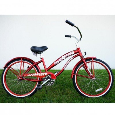 Kidwise Kids Bikes Burgundy Ladies Beach Cruiser 20 inch Deluxe