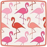 Entertaining with Caspari Flamingo Strut Square Salad-Dessert Plates, Pink, Pack of 8