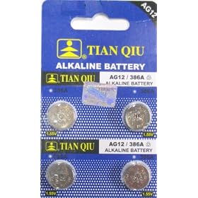 4 pack AG12 LR43 1186 386 Alklaine Button Cell battery