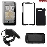 HTC Aria Combo Rubber Feel Black Protective Case Faceplate Cover + LCD Scre ....
