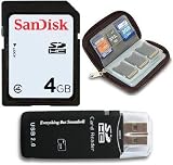 4GB SD/SDHC Class 4 Memory Card Bonus Pack Kit Includes Everything But Stromboli (tm) High Speed Reader and Card Case/Wallet for Canon Powershot Camera REBEL XSi 500D Kiss Digital X3 T1i EF-S T2i XS EOS-1D MARK IV EOS-1Ds MARK II G11 G7 G9 S5 IS S90 SD1000 SD110 SD1100 SD1200 SD1300