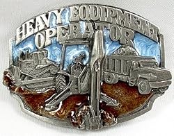 Heavy Equipment Operator (Occupation) Enamel Pewter Buckle