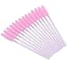 100 Disposable Eyelash Brush Mascara Wands Spoolies for Eye Lashes Extension Eyebrow and Makeup Pink
