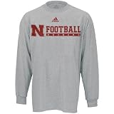 adidas Nebraska Cornhuskers Ash Praceticewear Football Long Sleeve T-shirt
