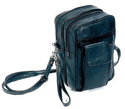 ECHTLEDER Herrentasche Gelenktasche Umh&auml;ngetasche Tasche schwarz 09138 Ma&szlig;e: ca. 22x14x9 cm