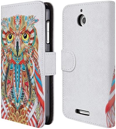 Official Giulio Rossi Eagle Owl Animal Illustrations Leather Book Wallet Case Cover For HTC Desire 510