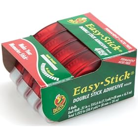 Duck Brand Easy-Stick Double Stick Adhesive Roller, 0.31-Inch x 255.6-Inches, 4-Pack of Rollers (280307): Office Products