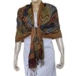Jacquard Design Paisley Weaving Wool Stoles Womens Outerwear