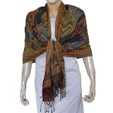 Jacquard Design Paisley Weaving Wool Stoles Womens Outerwear