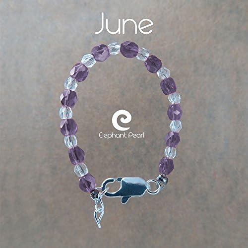 Baby Bracelet Birthstone Color Newborn Baby Bracelet (Lt Amethyst-June)