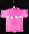 2.5" Pink "Girls Rule" Diva T-Shirt Christmas Ornament