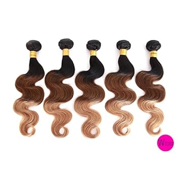 Wigiss Brazilian Remy Body Wave Ombre Hair Extensions 100 Human