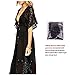 Moxeay Chiffon Lace Beach Sunscreen Bikini Cover up Dress (Black)