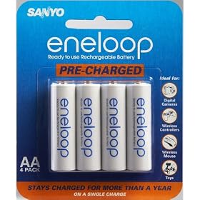 Buy Sanyo Eneloop AA NiMH Pre-Charged Rechargeable Batteries - 4 Pack now!