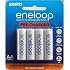 SANYO eneloop 4 Pack AA NiMH Pre-Charged Rechargeable Batteries $10.90