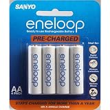 Sanyo Eneloop AA NiMH Pre-Charged Rechargeable Batteries - 4 Pack ~ Sanyo