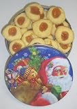 Gourmet Food : Scott's Cakes 1 lb. Apricot Butter Cookies in a Santa's Toys Tin