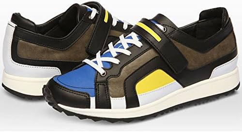 New Snrd Casual Athletic Lace Velcro Sneakers Mens Fashion Shoes Black Yellow (8)