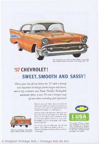 1956 Chevrolet Bel Air Sports Sedan Orange "Sweet, Smooth &amp; Sassy" Vintage Ad