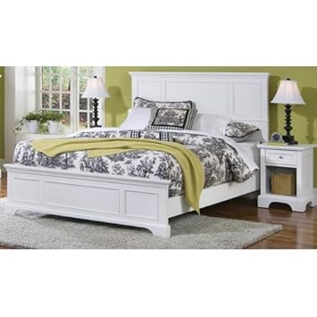 Home Styles 5530-5013 Naples Queen Bed and Night Stand, White Finish