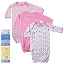 3-Pack Rib Knit Infant Gowns, Pink, 0-3 months