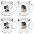 Greek Man & Greek Woman 12 oz Insulated Coffee Mug Set, Clear (4)