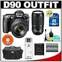Nikon D90 Digital SLR Camera with 18-105mm DX VR + Nikon 70-300mm AF-S VR Zoom-Nikkor Lens + 16GB Card + Battery + Case + Cameta Bonus Accessory Kit