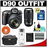 Nikon D90 Digital SLR Camera with 18-105mm DX VR + Nikon 70-300mm AF-S VR Zoom-Nikkor Lens + 16GB Card + Battery + Case + Cameta Bonus Accessory Kit