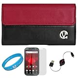 Red & Black Portola Executive Leather Holster Carrying Case with Fixed Belt ....