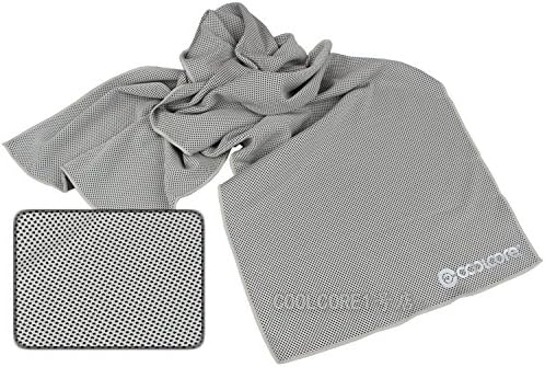 Coolcore High-tech Cooling Sport Towel New Design During the Most Intense Workouts - Keep Cool, Exercising, Yoga, Hiking, Running - Lower , Cycling,tennis,football,basketball,a Golf Ball .Etc (98% Uv Isolation) (Grey