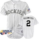 Troy Tulowitzki Colorado Rockies Home Pinstripe 2007 World Series Replica Jersey at Majestic