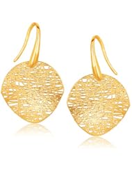 14K Yellow Gold Fancy Textured Weave Earrings