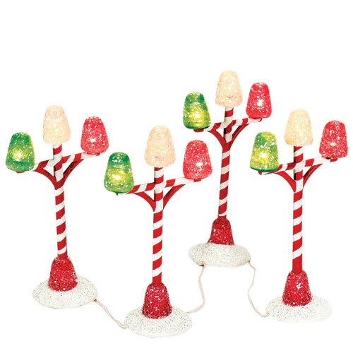 Department 56 Gumdrop Street Lamp, Set of 4