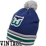 Mitchell & Ness Hartford Whalers Royal Blue Vintage Jersey Stripe Cuffed Knit Beanie