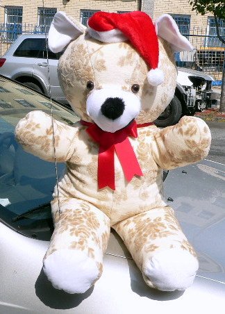 51s%2Bcoci1BL GIANT BIG 42 CHRISTMAS HOLIDAY TEDDY BEAR GIANT STUFFED ANIMAL PLUSH TOY   WEARS RED SANTA HAT   UNIQUE FLORAL PATTERN FUR   AMERICAN MADE IN THE USA AMERICA