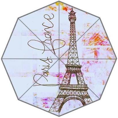 Printing Eiffel Tower paris pattern umbrella Anti-sun and rain three folding Polyester fabric umbrella