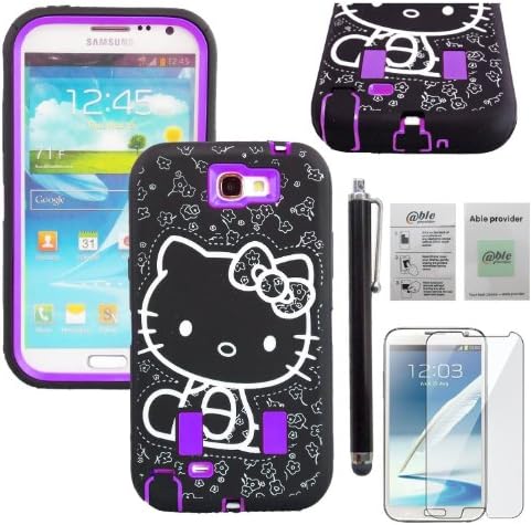 APT® 3-Piece Hybrid Heavy Duty High Impact Rugged Case Cover For Samsung Galaxy Note 2 N7100