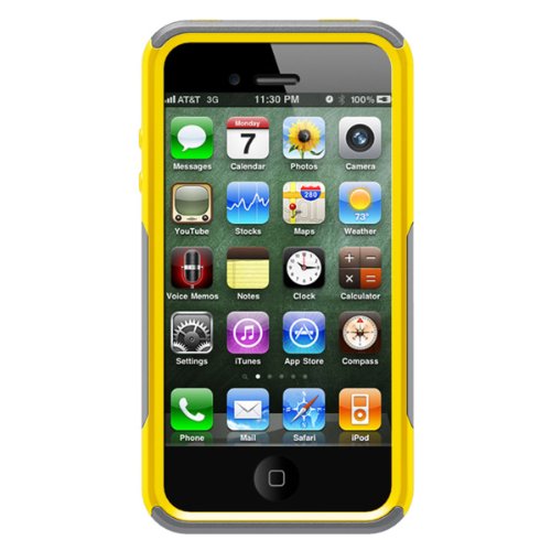 Otterbox Commuter Series Hybrid Case for iPhone 4 & 4S  - Retail Packaging - Gunmetal Grey/Sun Yellow
