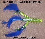 3.5 Soft Plastic Crawfish - Avacado Green (10 Pack) Various tail colors