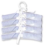 4 PACK HANGERS - BLUE GINGHAM SEERSUCKER