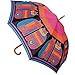 Laurel Burch Stick Umbrella Canopy Auto Open-Rainbow Cat Cousins, 42-Inch