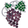 Amethyst Purple Grape pin Austrian Crystal Fruit Brooch pin