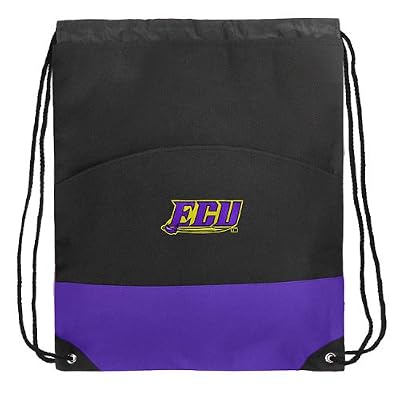 ECU Logo Drawstring Bag Backpack Purple East Carolina University Pirates Draw String Cinch Back Pack - For Boys Girls Students or Adults