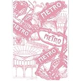 Paris Metro All over Pink Subway RATP Paris Map Tea or Kitchen Dish Towel