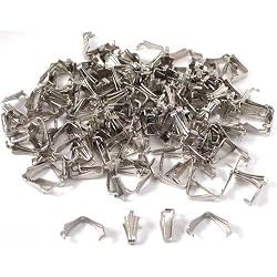 150 Bails Rhodium Connectors Jewelry Necklace Parts