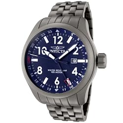 Invicta Men's 0191 Force Collection Blue Dial Matte Grey Stainless Steel Watch